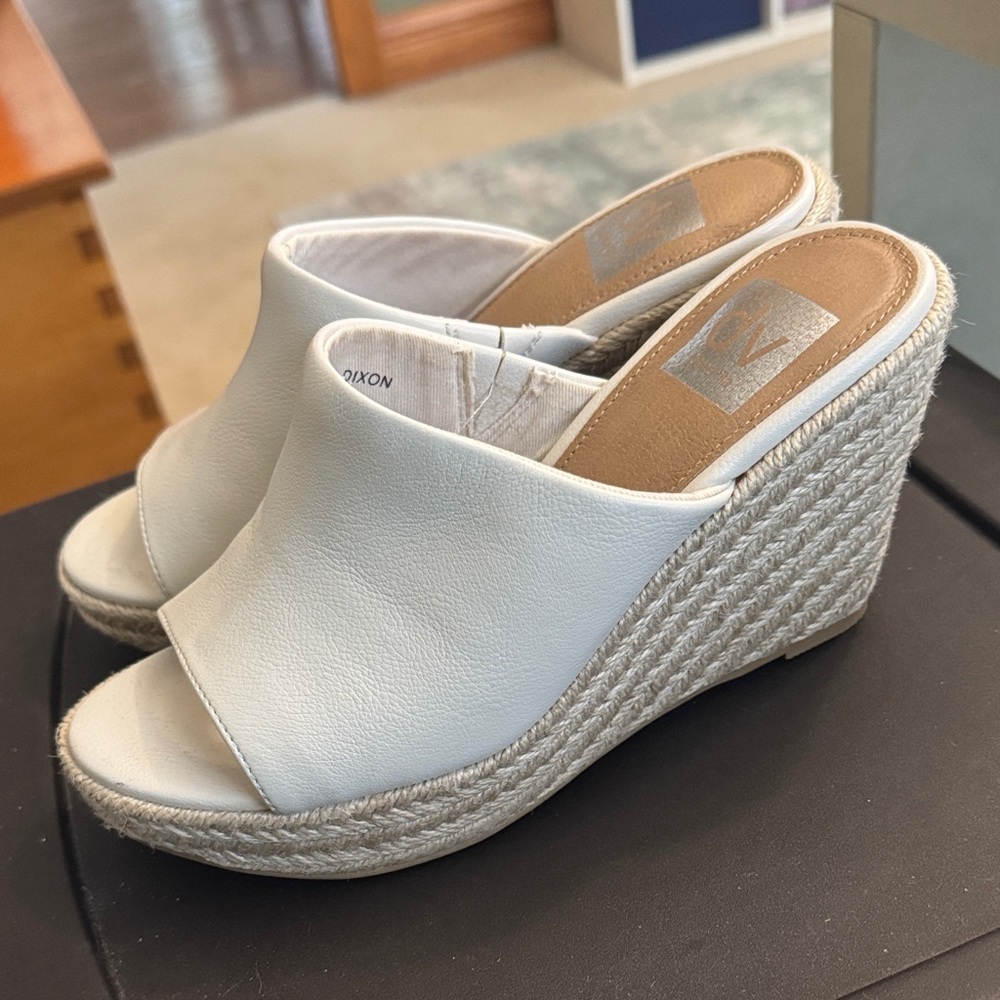 dv dolce vita  White Espadrille Wedge Mule 6